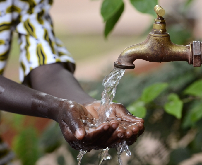 Climate Change Symbol: Handful Of Water Scarsity for Africa Symbol